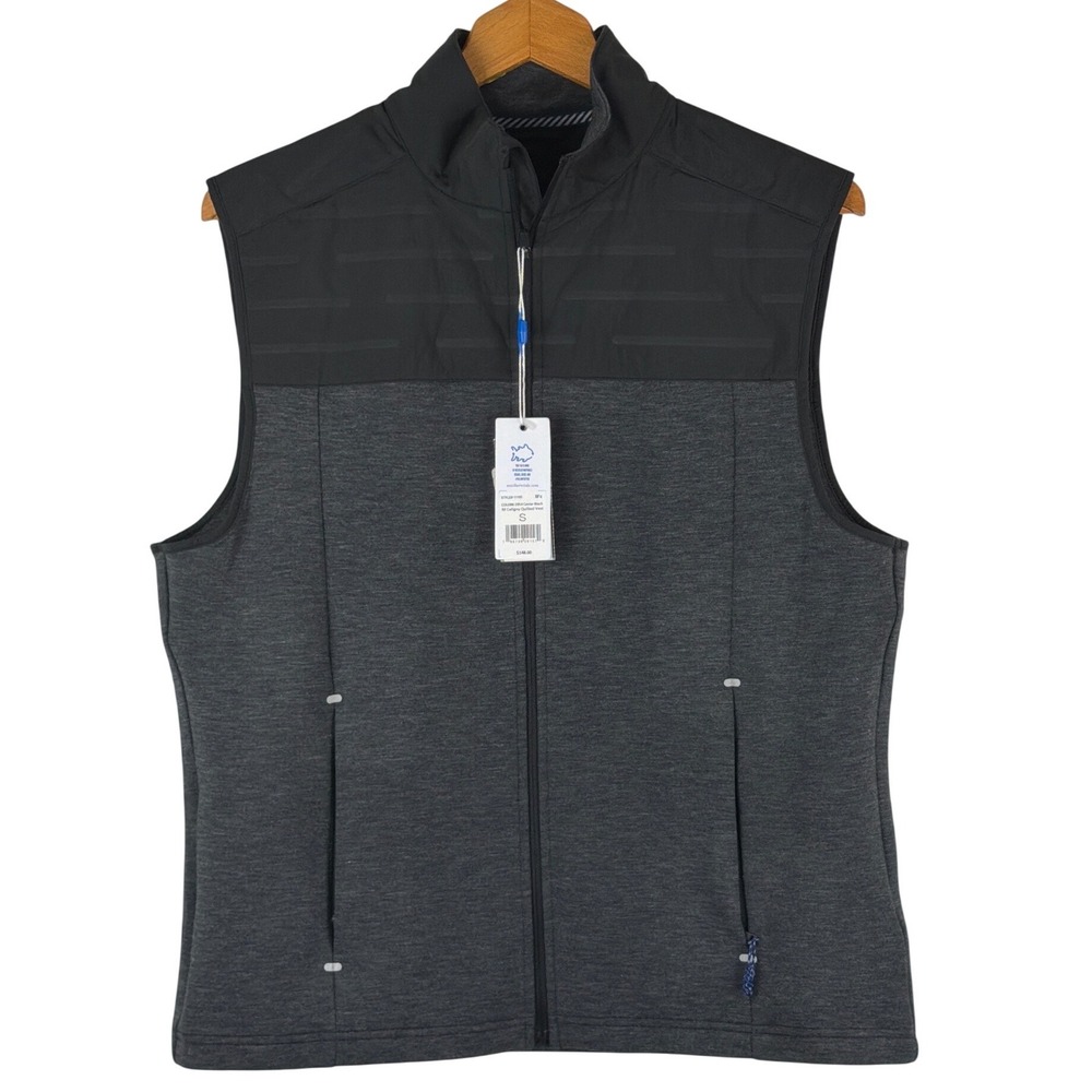 Southern‎ Tide Mens Caviar Black Coligny Quilted Vest Size S - Picture 3 of 14